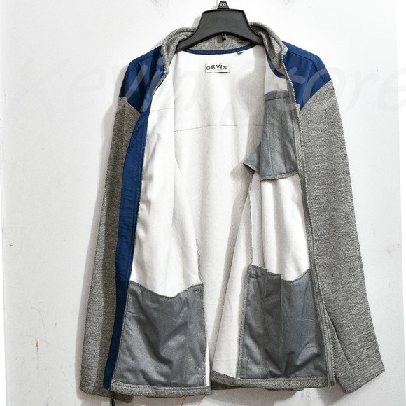 Orvis men bonded‎ mesh full-zip Jacket Gray - Picture 6 of 9